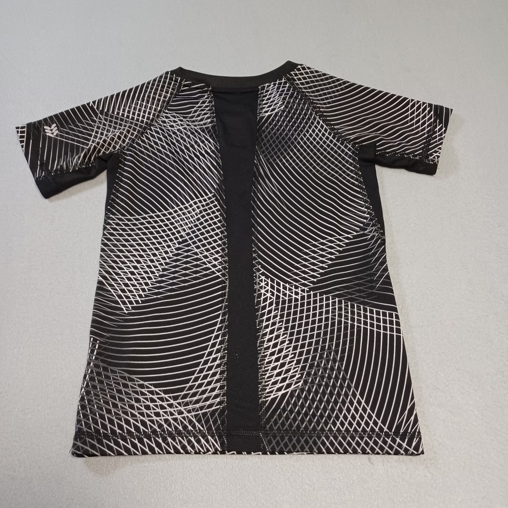 All In‎ Motion Boys XS 4/5 Black White Geometric Mesh Back T-Shirt VN1315930